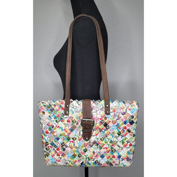 Nahui Ollin Candy Wrapper Peace Sign Love Doves Hippy‎ Retro Unique Purse READ - Picture 2 of 16